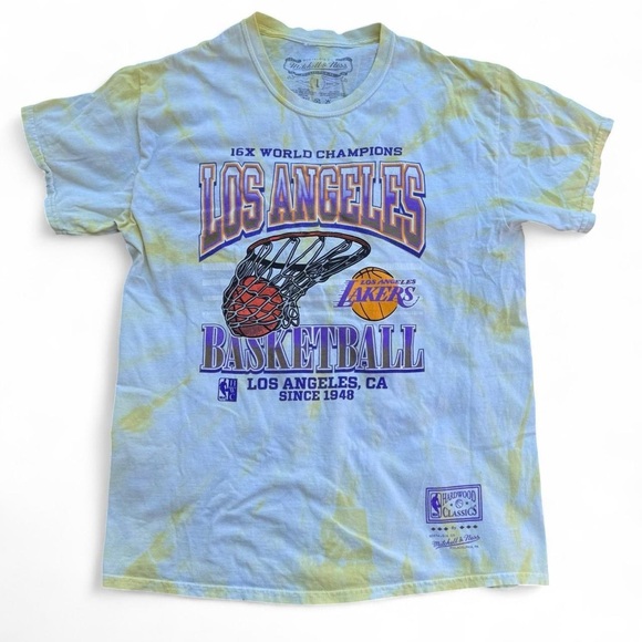 Mitchell & Ness Other - Mitchell & Ness Nostalgia Co. Yellow Tie-Dye LA Lakers Shirt Size Large